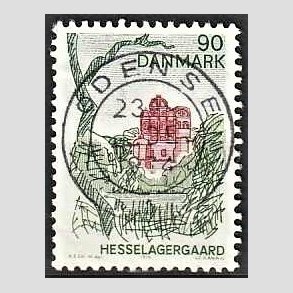 FRIM�RKER DANMARK | 1974 - AFA 569 - Landsdelsserie Fyn - 90 �re flerfarvet - Pragt Stemplet Odense