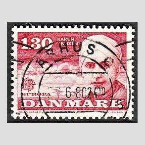 FRIM�RKER DANMARK | 1980 - AFA 695 - Europam�rker - 1,30 Kr. r�d - Pragt Stemplet