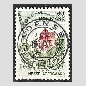 FRIM�RKER DANMARK | 1974 - AFA 569 - Landsdelsserie Fyn - 90 �re flerfarvet - Pragt Stemplet
