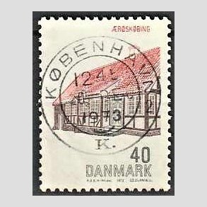 FRIM�RKER DANMARK | 1972 - AFA 538 - Dansk bygningskunst - 40 �re r�d/brun/sort - Pragt Stemplet