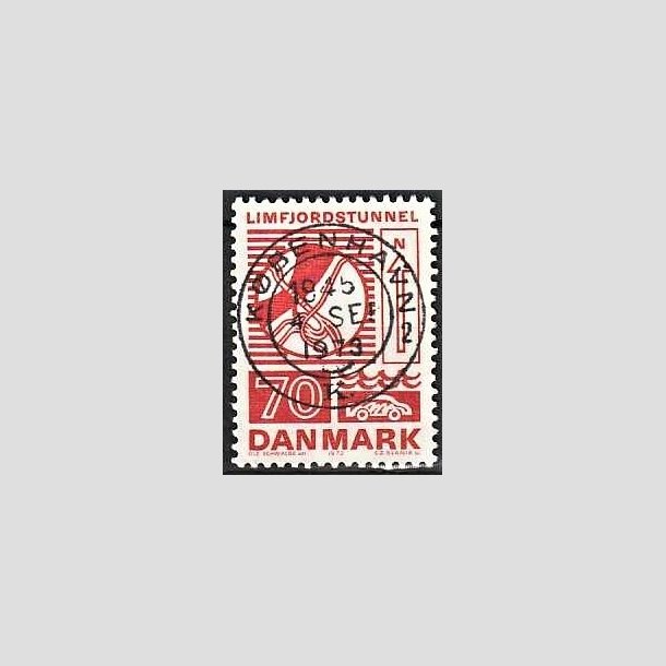 FRIMRKER DANMARK | 1972 - AFA 536 - Trafiktekniske anlg - 70 re rd - Pragt Stemplet