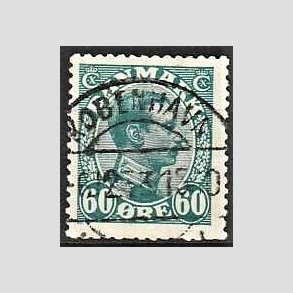 FRIMRKER DANMARK | 1921-22 - AFA 130 - Chr. X 60 re blgrn - Lux Stemplet