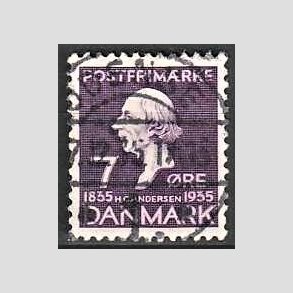 FRIM�RKER DANMARK | 1935 - AFA 224 - H. C. Andersen 7 �re lilla - Lux Stemplet