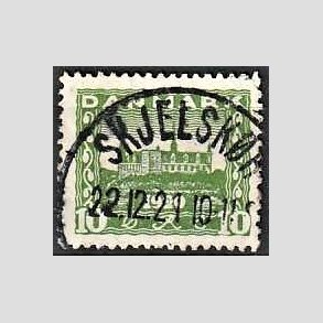 FRIM�RKER DANMARK | 1921 - AFA 115 - Genforening 10 �re gr�n - Lux Stemplet Skjelsk�r