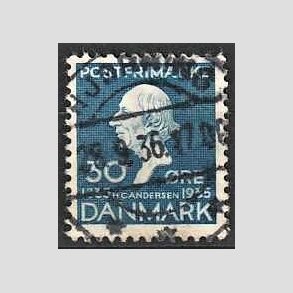 FRIM�RKER DANMARK | 1935 - AFA 228 - H. C. Andersen 30 �re bl� - Lux Stemplet