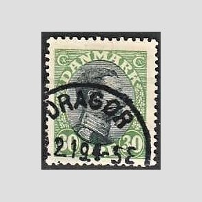 FRIMRKER DANMARK | 1918-20 - AFA 103 - 2K - Chr. X 30 re grn/sort - Lux Stemplet Dragr