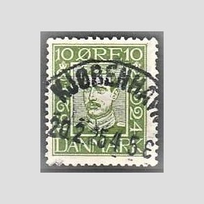 FRIM�RKER DANMARK | 1924 - AFA 135 - Postjubil�um 10 �re gr�n - Lux Stemplet