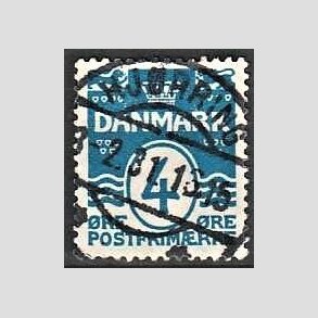 FRIM�RKER DANMARK | 1913-14 - AFA 80 - B�lgelinie 4 �re bl� - Lux Stemplet