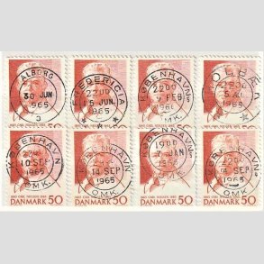 FRIMRKER DANMARK | 1965 - AFA 435 - Komponist Carl Nielsen - 30 re orangerd x 8 - Engros - Lux/Pragt Stemplet