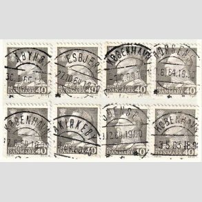 FRIMRKER DANMARK | 1961-62 - AFA 396 - Fr. IX 40 re gr x 8 - Engros - Lux/Pragt Stemplet