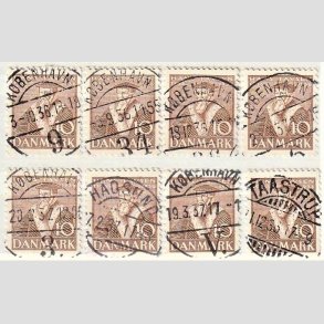 FRIMRKER DANMARK | 1936 - AFA 231 - Reformationen 10 re brun x 8 - Engros - Lux Stemplet