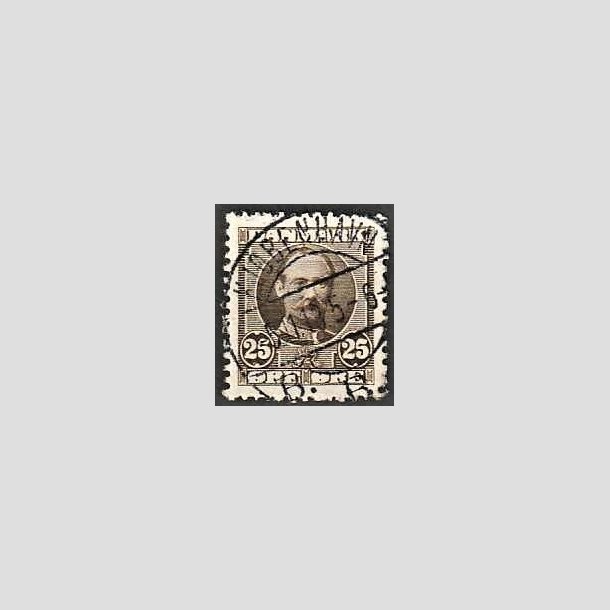 FRIMRKER DANMARK | 1907 - AFA 57 - Frederik VIII 25 re sepiabrun - Lux Stemplet
