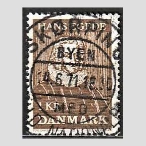 FRIM�RKER DANMARK | 1971 - AFA 513 - Hans Egede - 1,00 Kr, brun - Pragt Stemplet Sk�rping