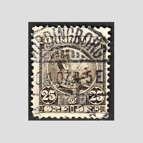 FRIMRKER DANMARK | 1904-05 - AFA 49 - Chr. IX 25 re grbrun - Lux Stemplet