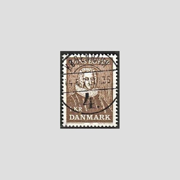 FRIMRKER DANMARK | 1971 - AFA 513 - Hans Egede - 1,00 Kr, brun - Pragt Stemplet