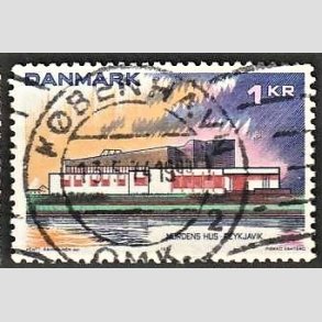 FRIM�RKER DANMARK | 1973 - AFA 548 - Nordens hus. - 1 Kr. flerfarvet - Pragt Stemplet
