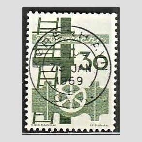 FRIM�RKER DANMARK | 1968 - AFA 473 - Danmarks industri - 30 �re gr�n - Pragt Stemplet