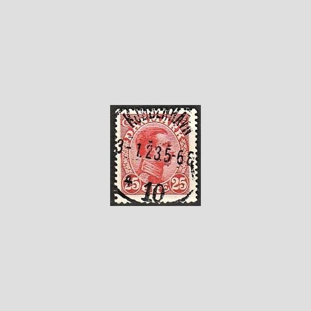 FRIMRKER DANMARK | 1921-22 - AFA 126 - Chr. X 25 re rd - Lux Stemplet 