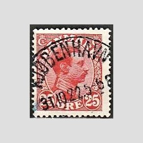 FRIMRKER DANMARK | 1921-22 - AFA 126 - Chr. X 25 re rd - Lux Stemplet 