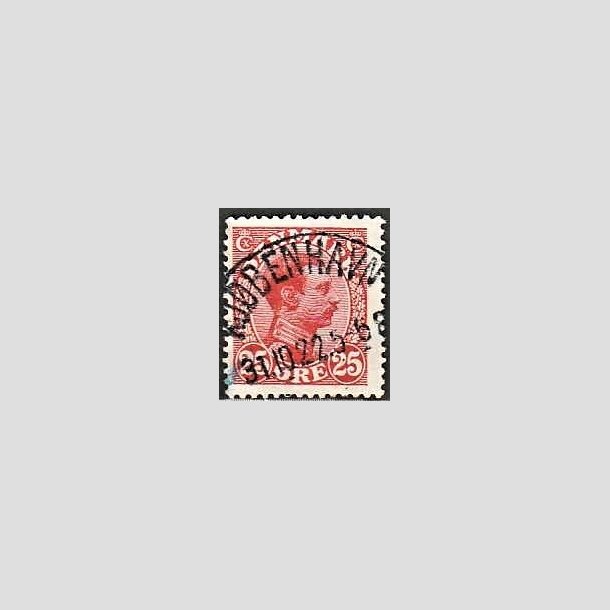 FRIMRKER DANMARK | 1921-22 - AFA 126 - Chr. X 25 re rd - Lux Stemplet 