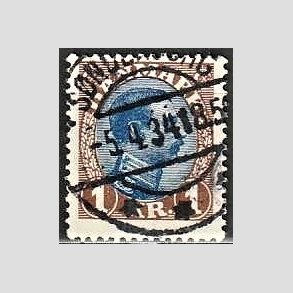 FRIMRKER DANMARK | 1921-22 - AFA 131a - Chr. X 1 Kr. brun/bl Type II - Lux Stemplet