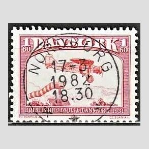 FRIM�RKER DANMARK | 1981 - AFA 739 - Flyvning - 1,60 Kr. r�d - Pragt Stemplet