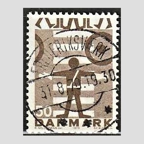 FRIMRKER DANMARK | 1970 - AFA 494 - Trafiksikkerhed - 50 re brun - Pragt Stemplet Frederiksvrk