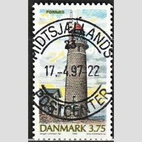 FRIM�RKER DANMARK | 1996 - AFA 1124 - Danske Fyrt�rne - 3,75 Kr. flerfarvet - Pragt Stemplet