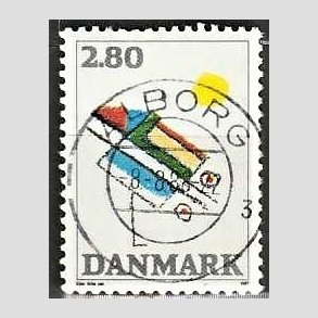 FRIM�RKER DANMARK | 1987 - AFA 891 - Kunst - 2,80 Kr. flerfarvet - Pragt Stemplet