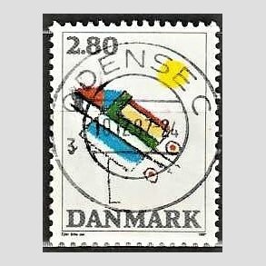 FRIM�RKER DANMARK | 1987 - AFA 891 - Kunst - 2,80 Kr. flerfarvet - Pragt Stemplet
