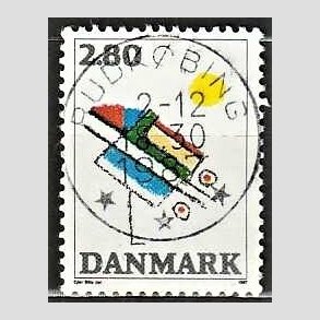 FRIM�RKER DANMARK | 1987 - AFA 891 - Kunst - 2,80 Kr. flerfarvet - Pragt Stemplet Rudk�bing