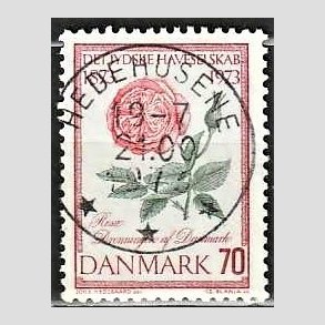 FRIM�RKER DANMARK | 1973 - AFA 546 - Jydske Haveselskab 100 �r - 70 �re rosa/gr�n/r�d - Pragt Stemplet