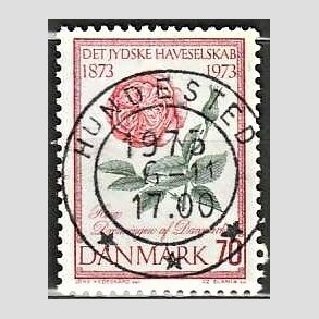 FRIM�RKER DANMARK | 1973 - AFA 546 - Jydske Haveselskab 100 �r - 70 �re rosa/gr�n/r�d - Pragt Stemplet
