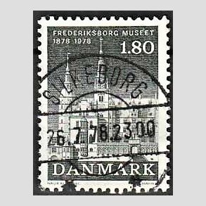 FRIM�RKER DANMARK | 1978 - AFA 657 - Frederiksborgmuseet 100 �r - 1,80 Kr. sortgr� - Pragt Stemplet