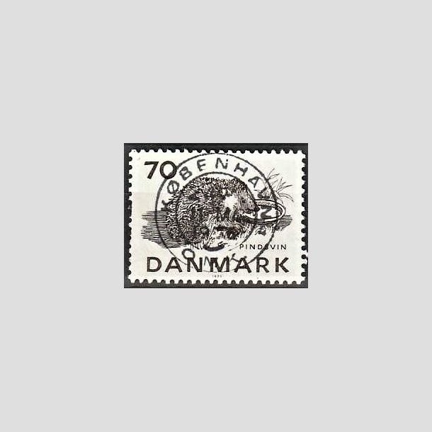 FRIMRKER DANMARK | 1975 - AFA 602 - Truede dyr - 70 re brun - Pragt Stemplet