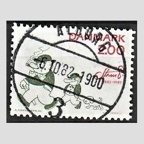 FRIM�RKER DANMARK | 1982 - AFA 762 - Storm P. - 2,00 Kr. r�d/gr�n - Pragt Stemplet