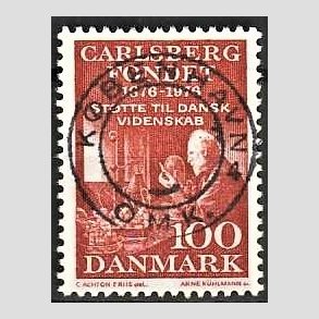 FRIM�RKER DANMARK | 1976 - AFA 626 - Carlsbergfondet 100 �r - 100 �re brunr�d - Pragt Stemplet K�benhavn