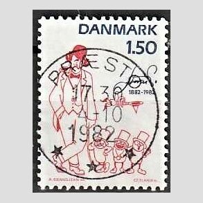 FRIM�RKER DANMARK | 1982 - AFA 761 - Storm P. - 1,50 Kr. r�d/bl� - Pragt Stemplet