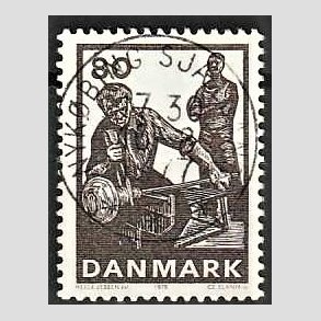FRIM�RKER DANMARK | 1976 - AFA 627 - Dansk glasproduktion - 60 �re gr�sort - Pragt Stemplet