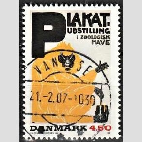 FRIM�RKER DANMARK | 1991 - AFA 1000 - Dansk Plakatkunst - 4,50 Kr. flerfarvet - Pragt Stemplet Vanl�se