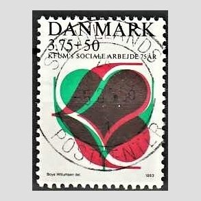 FRIMRKER DANMARK | 1993 - AFA 1052 - KFUM 75 r. - 3,75 Kr. + 50 re rd/grn/sort - Pragt Stemplet
