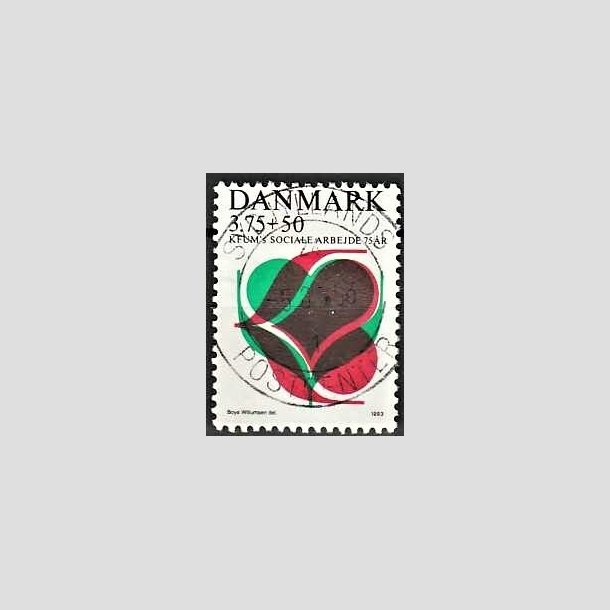 FRIMRKER DANMARK | 1993 - AFA 1052 - KFUM 75 r. - 3,75 Kr. + 50 re rd/grn/sort - Pragt Stemplet