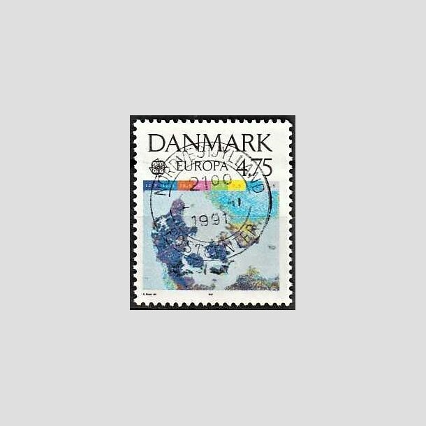 FRIMRKER DANMARK | 1991 - AFA 990 - Europamrker rumflyvning - 4,75 Kr. flerfarvet - Pragt Stemplet