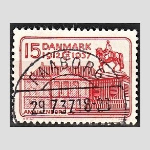 FRIM�RKER DANMARK | 1937 - AFA 241 - Chr. X 25 �re jubil�um 15 �re r�d - Lux Stemplet