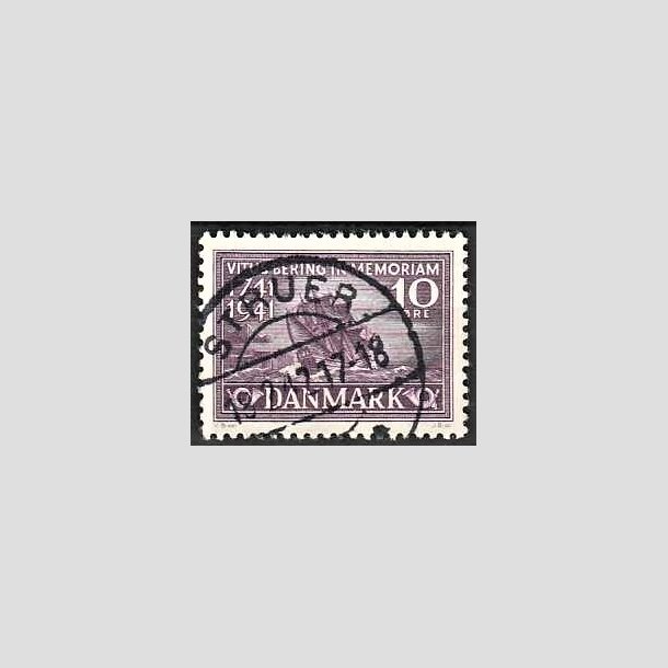 FRIMRKER DANMARK | 1941 - AFA 270 - Vitus Bering 10 re violet - Lux Stemplet Struer