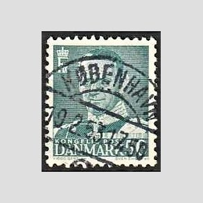 FRIMRKER DANMARK | 1952-53 - AFA 338 - Fr. IX 50 re blgrn - Lux Stemplet