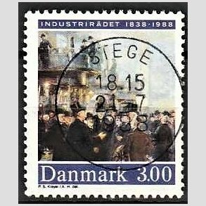 FRIM�RKER DANMARK | 1988 - AFA 913 - Industrir�det 150 �r - 3,00 Kr. flerfarvet - Pragt Stemplet