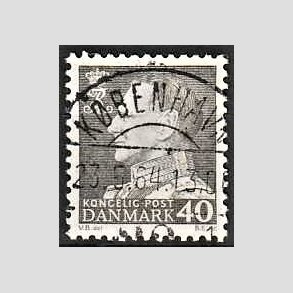 FRIMRKER DANMARK | 1961-62 - AFA 396 - Fr. IX 40 re gr - Pragt Stemplet 