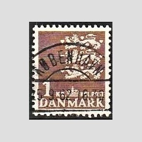 FRIMRKER DANMARK | 1946-47 - AFA 293 - Rigsvben 1,00 Kr. brun - Lux Stemplet Kbenhavn