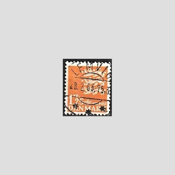 FRIMRKER DANMARK | 1962 - AFA 404 - Rigsvben 1,25 Kr. orange - Lux Stemplet Lemvig